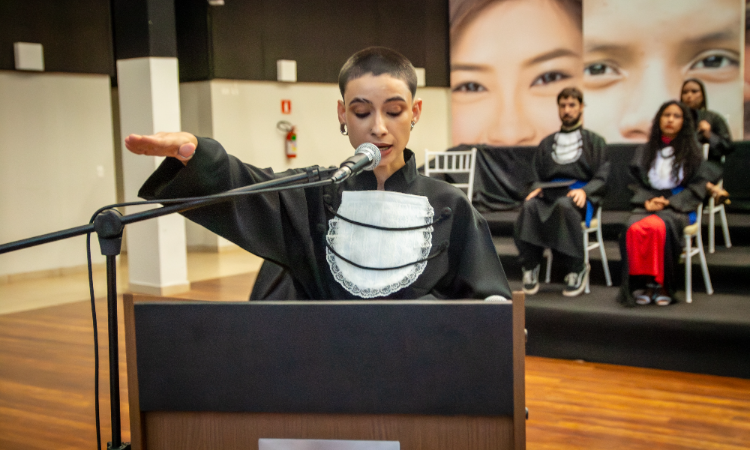 Colação de Grau das Turmas de Dança (Licenciatura); Geografia (Bacharelado); Geografia (Licenciatura); Pedagogia; Teatro (Licenciatura) e Turismo