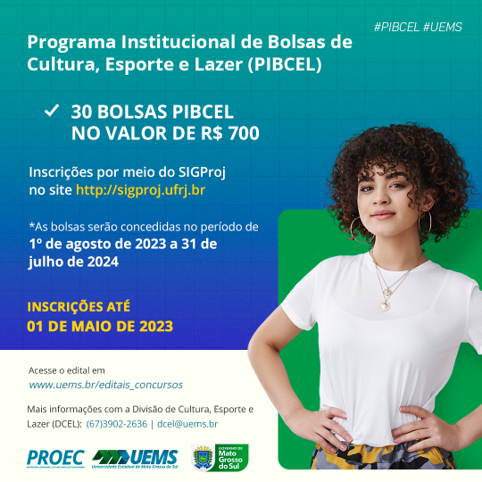 Acadêmicos da UEMS já podem se inscrever para as bolsas do PIBCEL