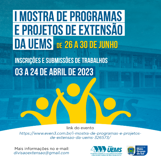 Inscrições para I Mostra de Programas e Projetos de Extensão da UEMS estão abertas