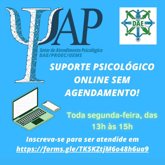 Setor de Atendimento Psicológico da UEMS ofertará atendimento pontual para acadêmicos a partir de 22/05