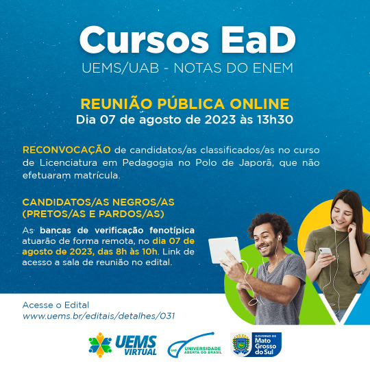 PSP ENEM/EaD reconvoca candidatos classificados em Pedagogia no Polo UAB de Japorã
