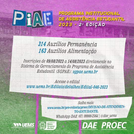 Acadêmico apto na avaliação socioeconômica inscreva-se na 2ª edição do PIAE