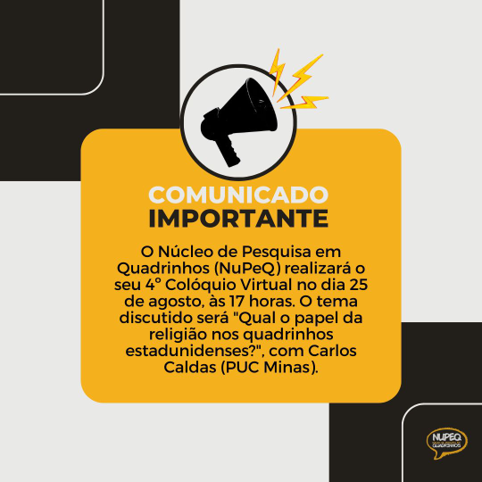 NuPeQ realiza o 4° Colóquio Virtual no dia 25 de agosto
