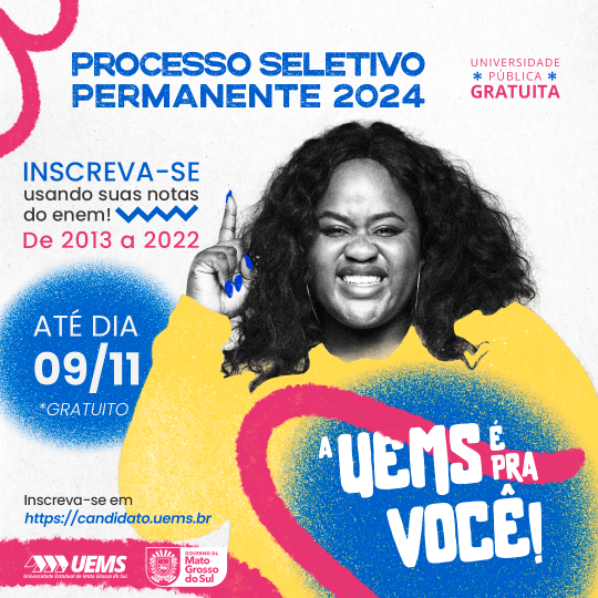 PSP UEMS 2024 - Notas do ENEM abre inscrições para 494 vagas em 27 cursos