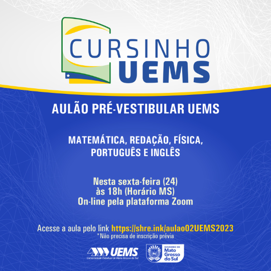 UEMS realiza aulão online pré-Vestibular nesta sexta (24)