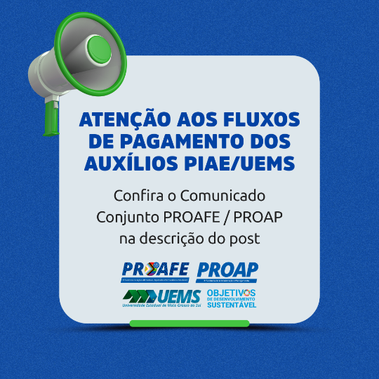 Comunicado Conjunto PROAP e PROAFE sobre o fluxo de pagamento dos auxílios PIAE