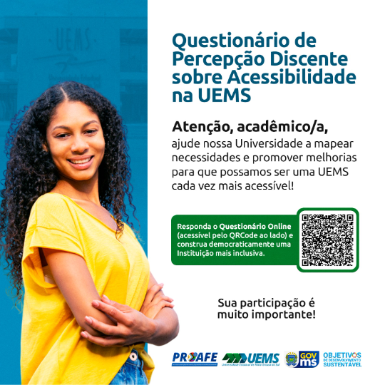 PROAFE/UEMS lança Questionário de Percepção Discente sobre Acessibilidade