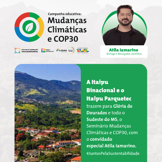 UEMS/Glória de Dourados recebe seminário sobre mudanças climáticas com o biólogo Átila Iamarino