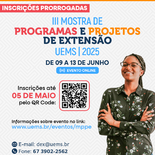 UEMS prorroga inscrições para a III Mostra de Programas e Projetos de Extensão até 5 de maio