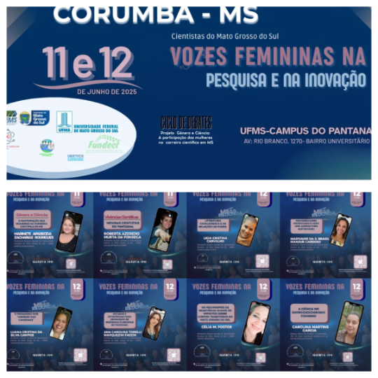 Vozes Femininas na Ciência: Ciclo de Debates destaca protagonismo das mulheres na pesquisa e inovação no MS  