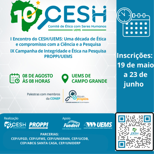 I Encontro do Comitê de Ética com Seres Humanos (CESH) da UEMS recebe inscrições