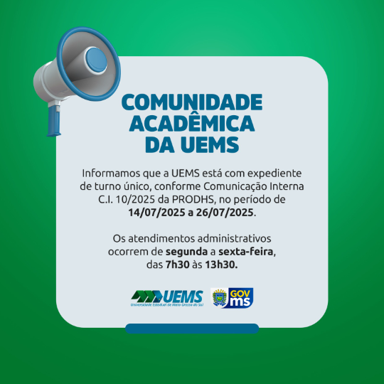 Unidades Universitárias da UEMS adotam turno único durante o recesso acadêmico de julho