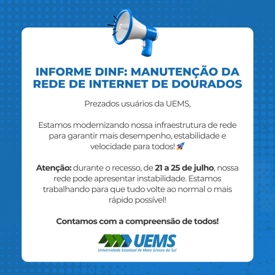 UEMS realiza reformulação na infraestrutura de rede de internet para ampliar desempenho e estabilidade