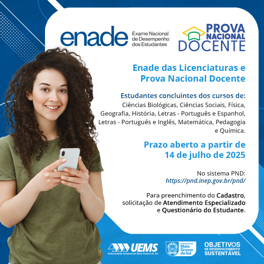 Enade 2025/PND: Inep abre período para cadastro de estudantes concluintes dos cursos de Licenciatura 