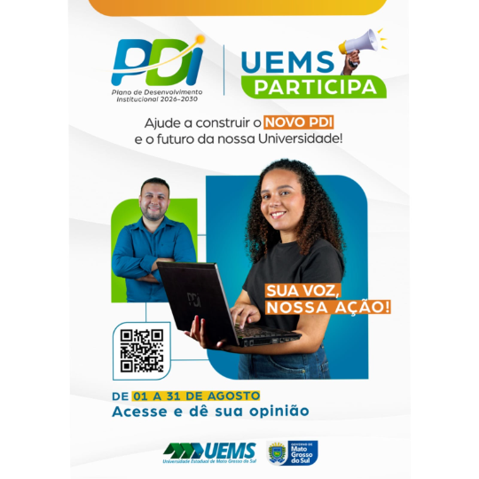UEMS dá início à consulta pública para elaboração do Plano de Desenvolvimento Institucional 2026-2030