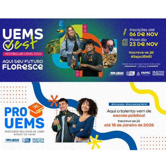 UEMS abre inscrições para dois processos seletivos de graduação com mais de 1,3 mil vagas: PROUEMS e UEMSVest 2026