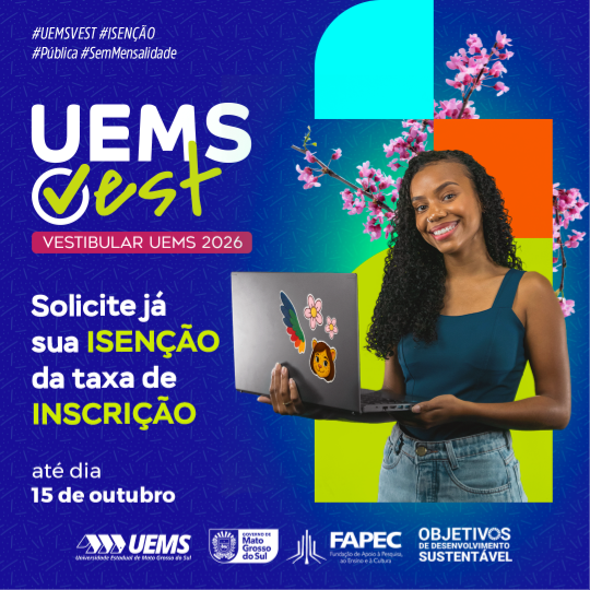 UEMSVest 2026: pedidos de isenção podem ser feitos pela internet até 15 de outubro