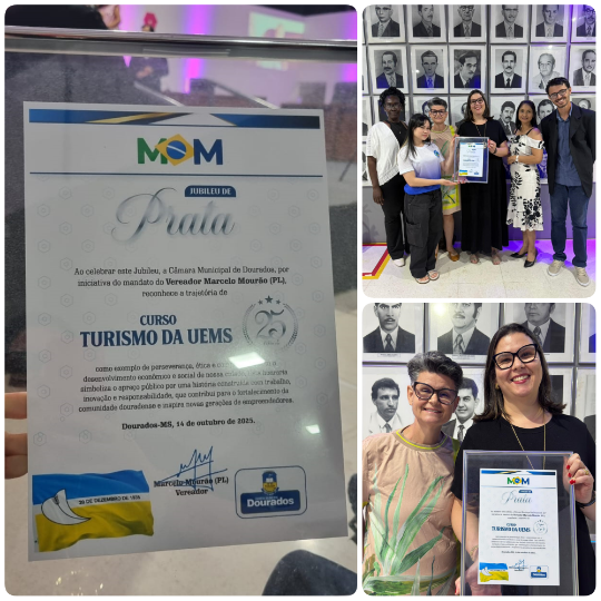 UEMS/Dourados recebe homenagem pelos 25 anos do Curso de Turismo e reconhecimento a egressos