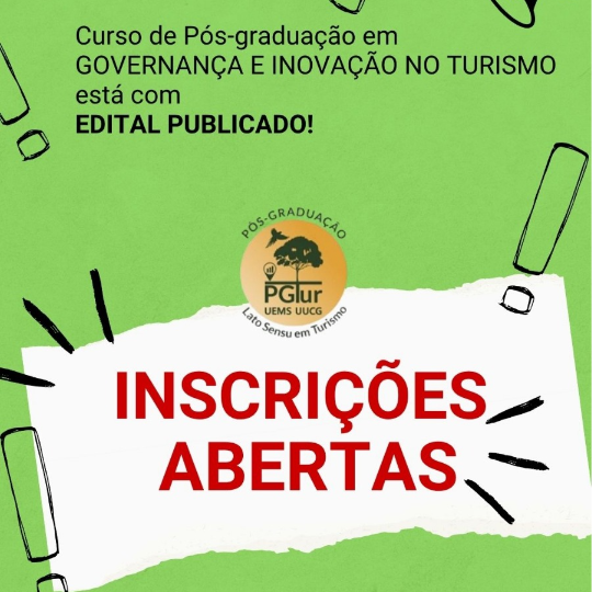 UEMS abre inscrições para Pós-Graduação em Governança e Inovação no Turismo em Campo Grande