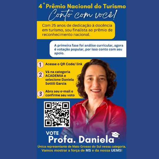 UEMS/CG: Docente do Curso de Turismo é finalista no 4.º Prêmio Nacional do Turismo – 2025