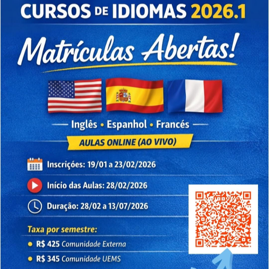 UEMS está com pré-inscrições abertas para cursos de idiomas no 1º semestre de 2026