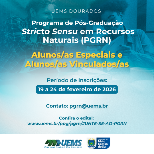 Programa de Pós-Graduação em Recursos Naturais recebe inscrições para disciplina no 1º semestre