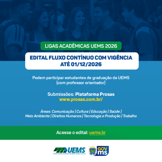 PROEC publica edital de fluxo contínuo para Ligas Acadêmicas na UEMS