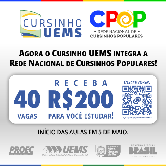 MEC prorroga inscrições e Cursinho UEMS que paga bolsa de R$ 200 ainda tem vagas abertas