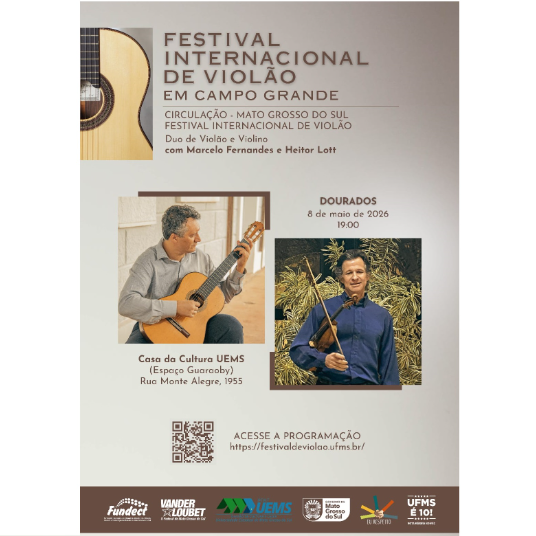 UEMS/Dourados: Casa da Cultura recebe nesta sexta (8) Festival Internacional de Violão 
