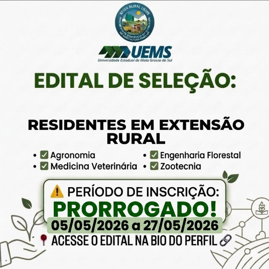 UEMS/Maracaju prorroga inscrições para Residência em Extensão Rural na Agricultura Familiar